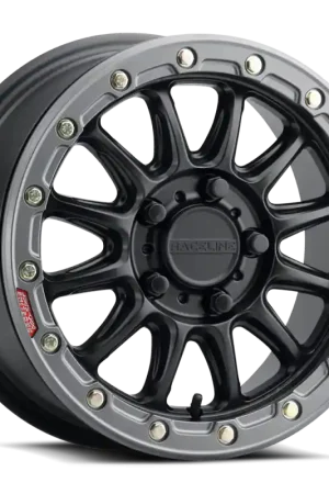 Flash Sale Raceline A14GR Alpha 15x7in/5x114.3 BP/25mm Offset/68mm Bore - Gunmetal & Red Ring Beadlock Wheel