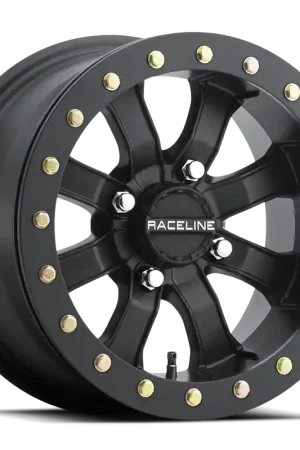 Raceline A71B Mamba 15x7in / 4x137 BP / 0mm Offset / 110.18mm Bore - Satin Black Beadlock Wheel Seasonal Sale