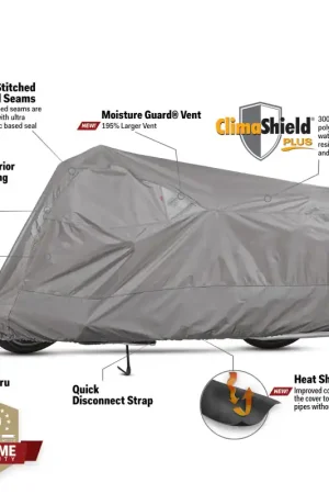 Dowco WeatherAll Plus Motorcycle Cover Gray - Large Premium