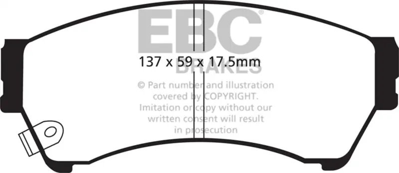 EBC 06-09 Ford Fusion 2.3 Yellowstuff Front Brake Pads Clearance