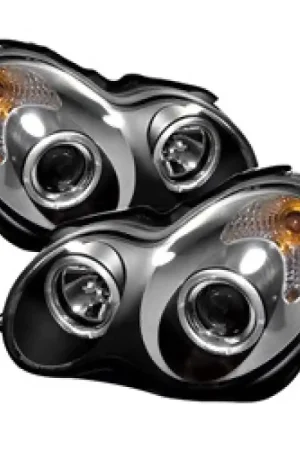 Low Price Spyder Mercedes Benz C-Class 01-05 4 DrProjector Headlights Halogen LED Halo Blk PRO-YD-MBW203-HL-BK