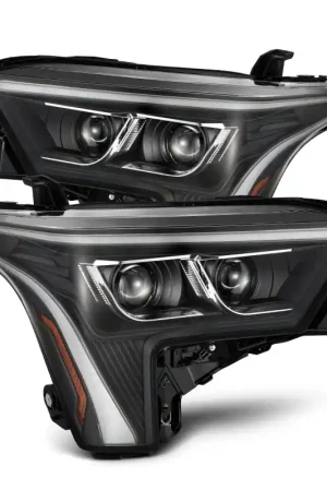 AlphaRex 22-23 Toyota Tundra LUXX-Series Headlights Black w/Amber DRL - Req 810029 OR 810030 Clearance