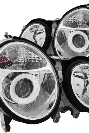 Special Offer ANZO 1999-2002 Mercedes Benz E Class W210 Projector Headlights Chrome