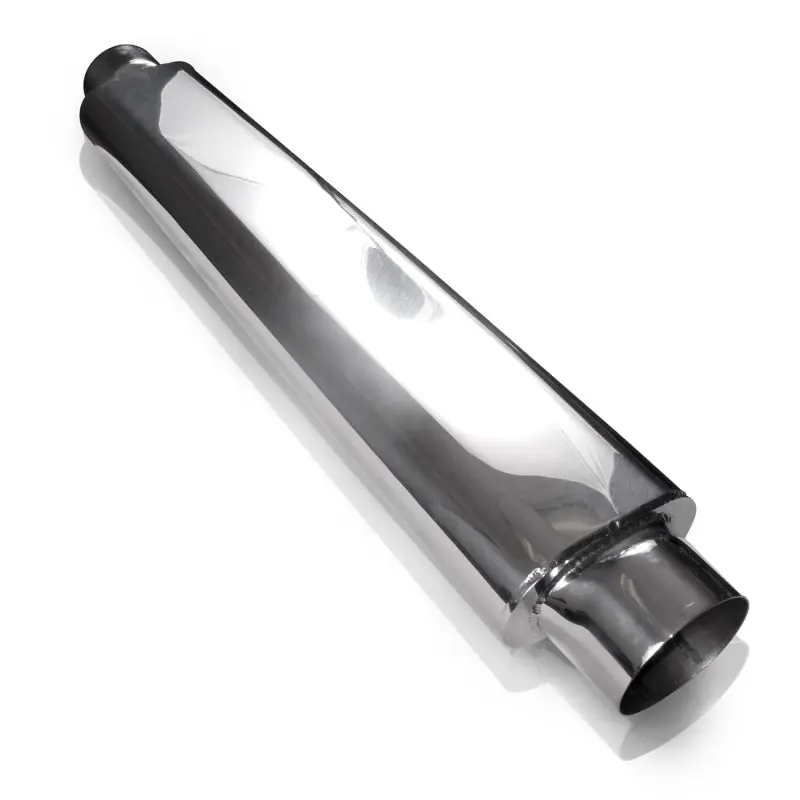 Stainless Works Smooth Oval Muffler - 24in Long 2 1/2in ID Inlets Both Ends Get Yours