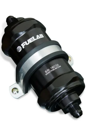 Fuelab 818 In-Line Fuel Filter Standard -10AN In/Out 40 Micron Stainless - Black Affordable