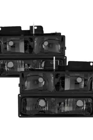 Don’t Miss Out xTune Chevy Suburban 94-98 Headlights w/ Corner & Parking Lights 8pcs Smoked HD-JH-CCK88-AM-SM-SET