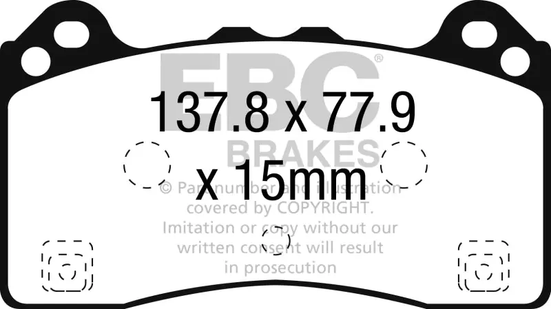 EBC 15-16 Ford Focus RS Yellowstuff Front Brake Pads Editor’s Pick