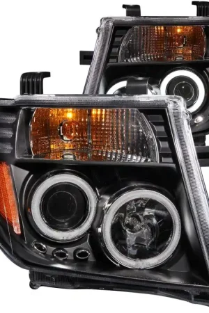 One Day Deal ANZO 2005-2008 Nissan Frontier Projector Headlights w/ Halo Black