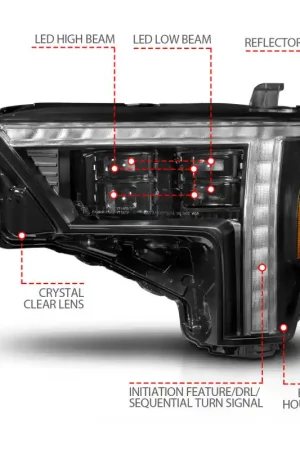 ANZO 22-24 Toyota Tundra (w/Factory LED Refl.) Z-Series Full LED Proj Headlights - Driver Side ONLY Affordable