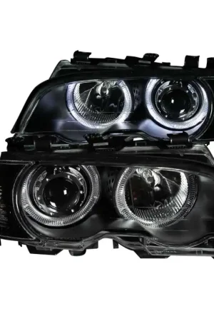 Price Cut ANZO 2000-2003 BMW 3 Series E46 Projector Headlights w/ Halo Black