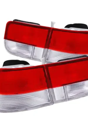 ANZO 1996-2000 Honda Civic Taillights Red/Clear - OEM 4pc Top Rated