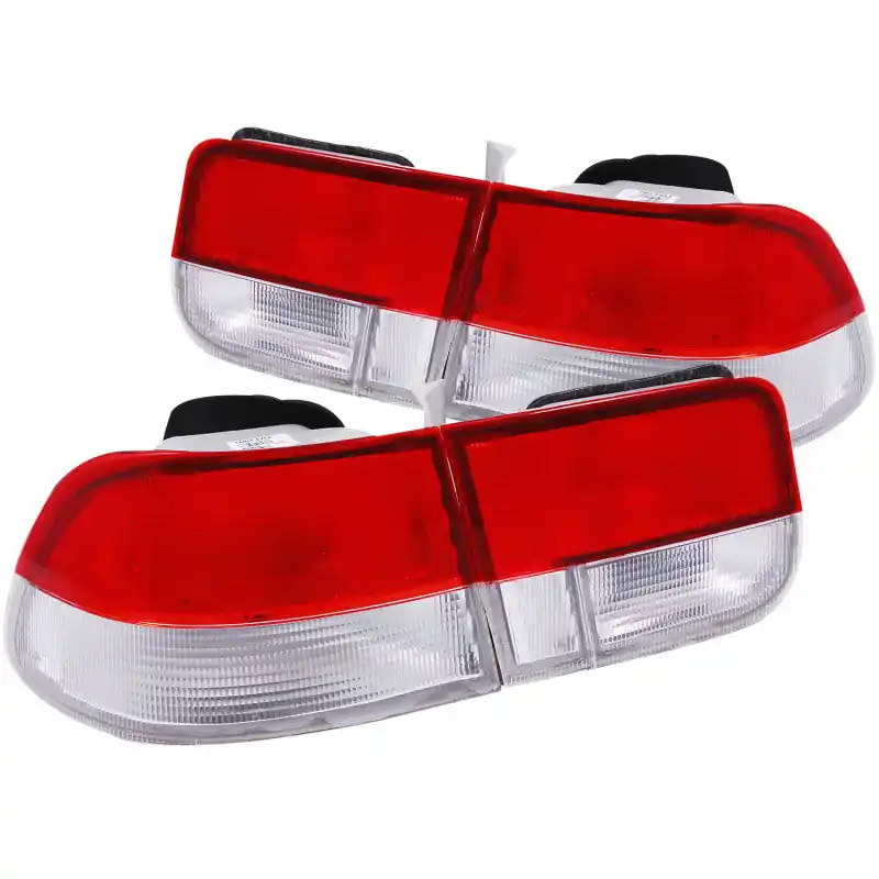 ANZO 1996-2000 Honda Civic Taillights Red/Clear - OEM 4pc Top Rated