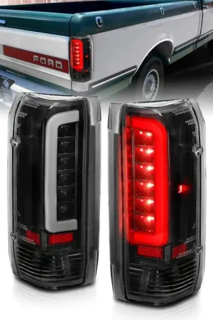 Place Order ANZO 1987-1996 Ford F-150 LED Taillights Black Housing Clear Lens (Pair)
