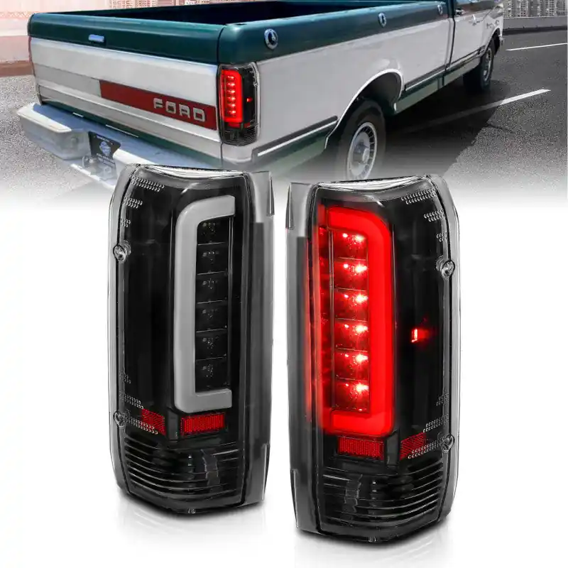 Place Order ANZO 1987-1996 Ford F-150 LED Taillights Black Housing Clear Lens (Pair)