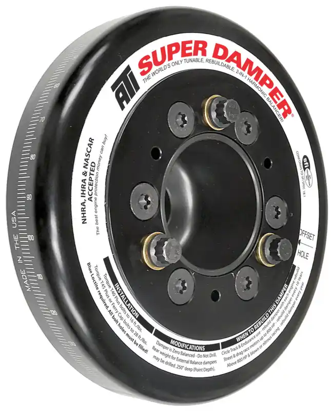 ATI Damper - 7.074in - Alum - Honda B - Race Damper - 4 Grv Steel Hub - 2 Ring Premium
