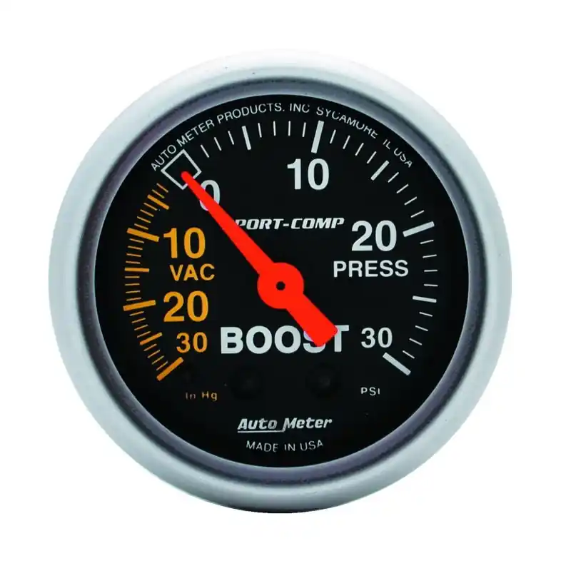 Autometer Sport-Comp 52mm 30 PSI Mechanical Boost Gauge Big Sale