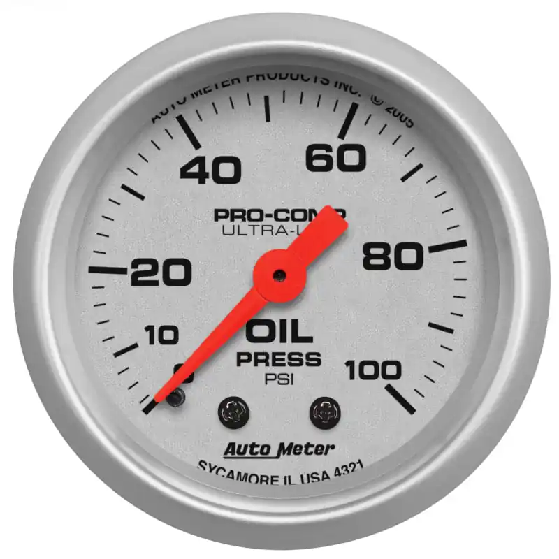 Autometer Ultra-Lite 52mm 0-100 PSI Mechanical Oil Pressure Gauge Hassle-Free Returns
