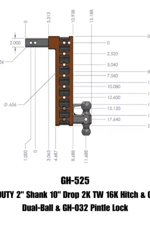 Mega Sale Gen-Y Mega Duty 2in Shank 10in Drop 2K TW 16K Hitch w/GH-051 Dual-Ball/GH-032 Pintle Lock