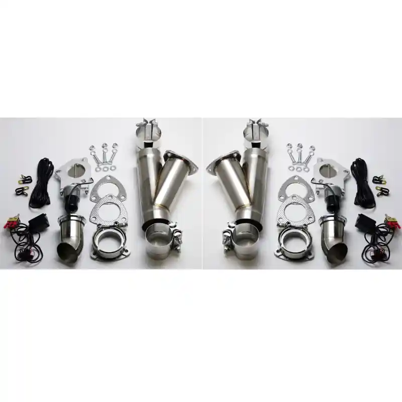 Granatelli 2.5in Aluminized Mild Steel Electronic Dual Exhaust Cutout System w/Slip Fit & Band Clamp Holiday Sale