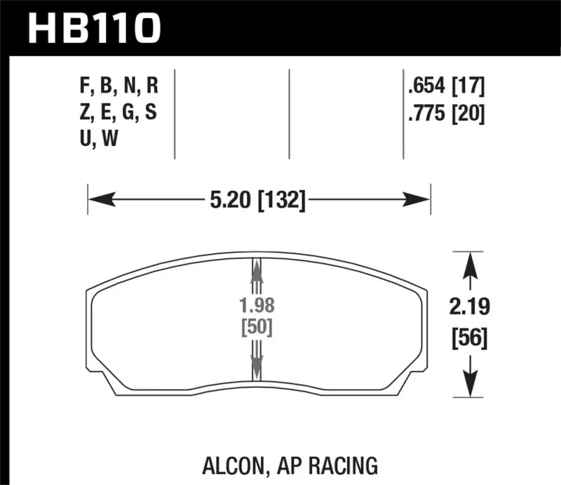 Hawk HPS 5.0 AP Racing w/ 0.654 Thickness Performance Street Brake Pads Top Rated