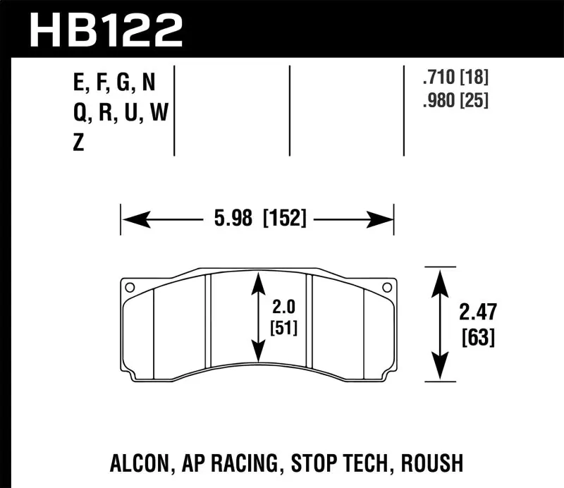 Limited Offer Hawk StopTech ST-60 Caliper Performance Ceramic Street Brake Pads