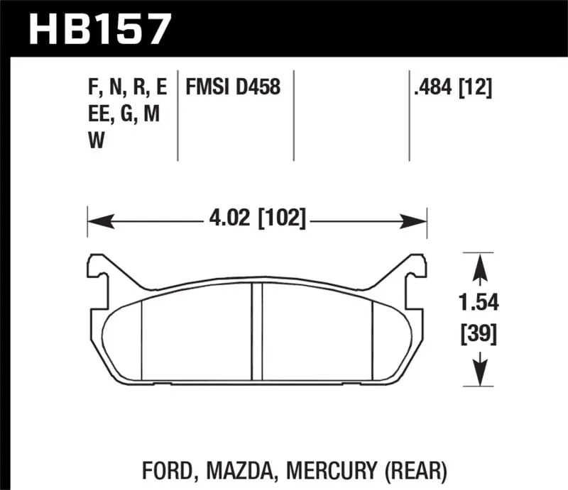 Hawk 91-96 Ford Escort / 90-93 Mazda Miata / 90-94 Protege / 91-96 Mer Tr DTC-30 Race Rear Brake Pad Mega Sale