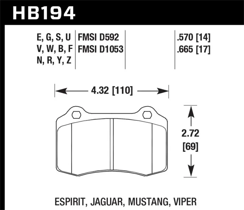 Hawk 2010 Camaro SS Performance Ceramic Street Rear Brake Pads One Day Deal