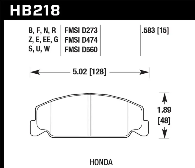 Hawk 88-89 Civic Si / 92-00 Civic CX / 88-00 DX / 98-00 GX HP Plus Street Front Brake Pads Final Sale
