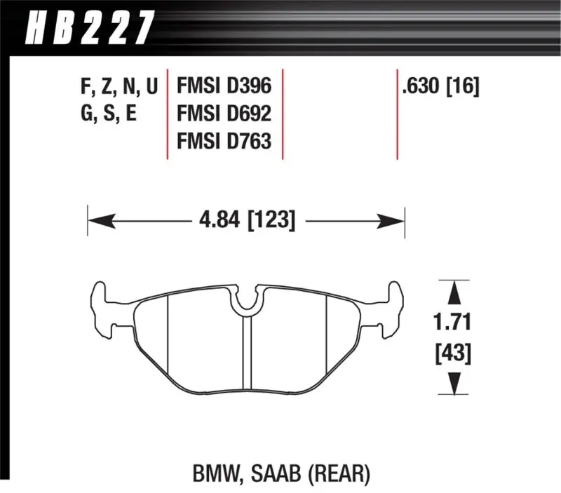Warranty Included Hawk 92-95 BMW 325iS / 96-02 BMW M3 DTC-70 Race Rear Brake Pads