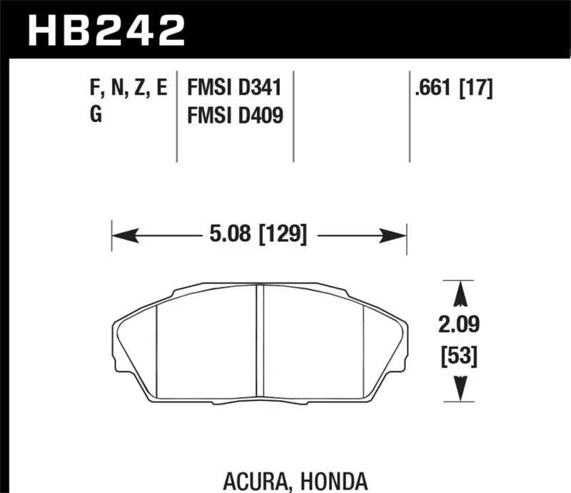 Order Now Hawk 86-01 Acura (Various) / 88-93 Honda (Various) DTC-60 Race Front Brake Pads
