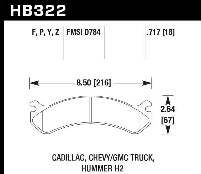 Must Have Hawk Chevy / GMC Truck / Hummer LTS Street Front Brake Pads