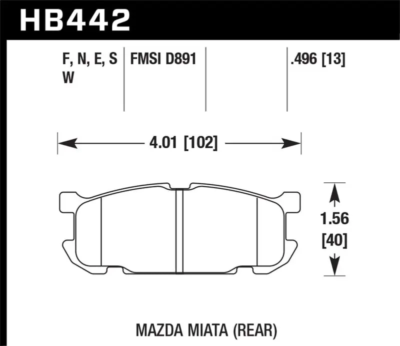 Place Order Hawk 01-02 Miata DTC-30 Street Rear Brake Pads