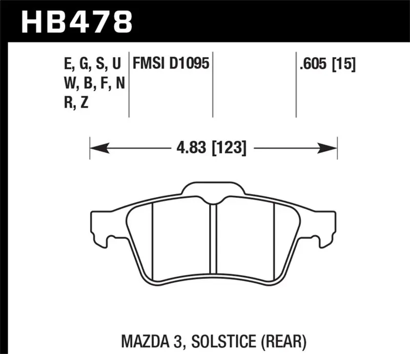 Hawk 13-14 Ford Focus ST / Mazda/ Volvo HPS Street Rear Brake Pads Original