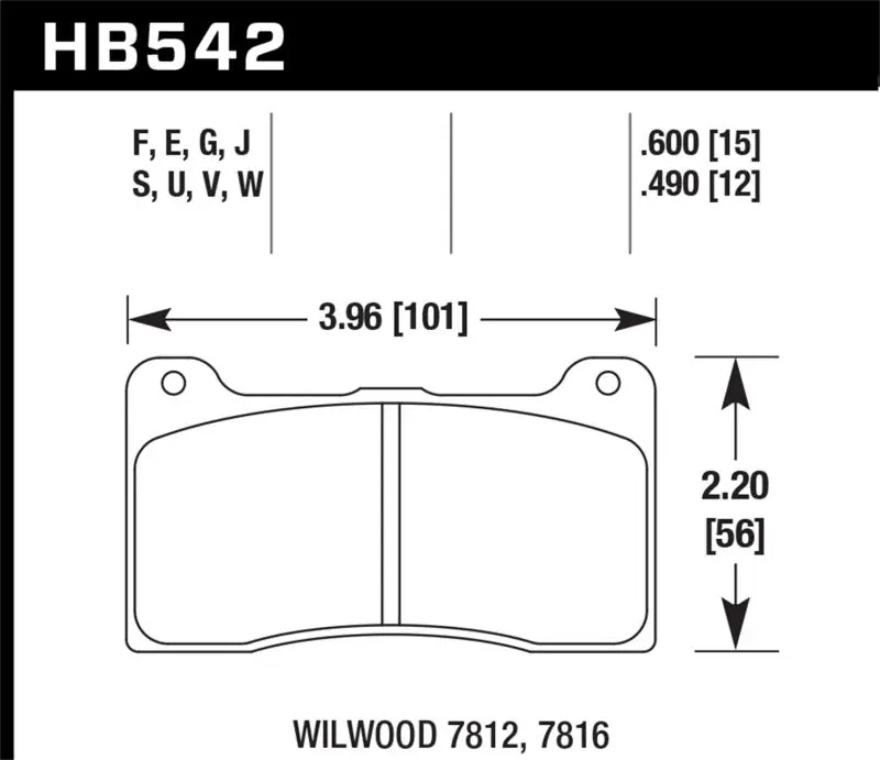 Fresh Stock Hawk Wilwood 15mm HPS Brake Pads