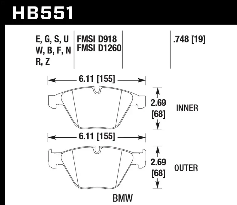 Reduced Price Hawk 07-09 BMW 335d/335i/335xi / 08-09 328i/M3 DTC-70 Race Front Brake Pads