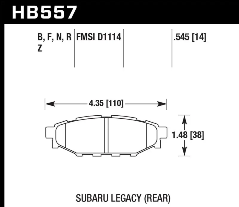Hawk 08 WRX Rear Performance Ceramic Street Brake Pads Flash Sale