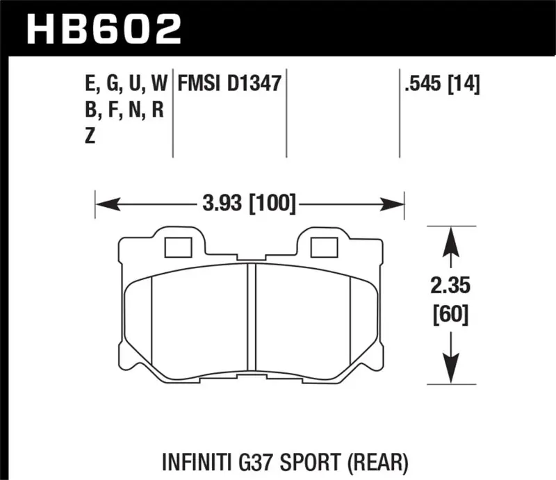 Hawk 2009-2013 Infiniti FX50 Sport HPS 5.0 Rear Brake Pads Express Delivery