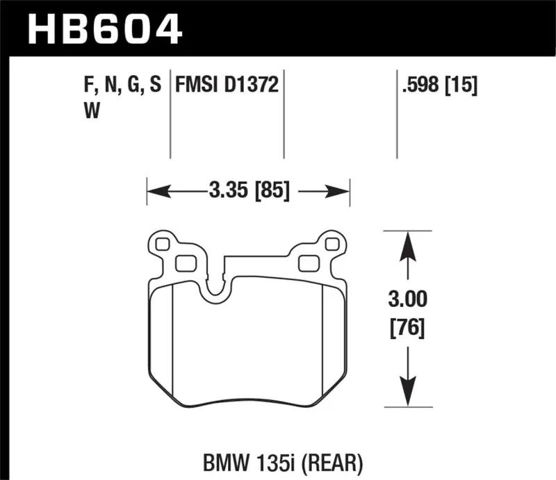 Holiday Sale Hawk BMW 135i HP+ Street Rear Brake Pads