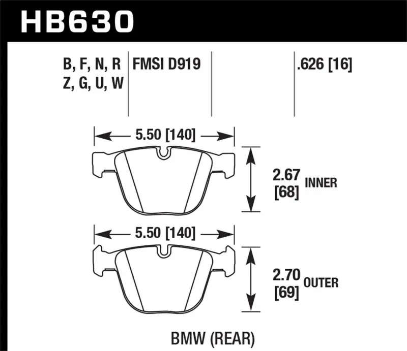 Editor’s Pick Hawk 04-10 BMW 535i/545i/550i / 04-10 645Ci/650i /02-09 745i/745Li/750 HPS 5.0 Street Brake Pads
