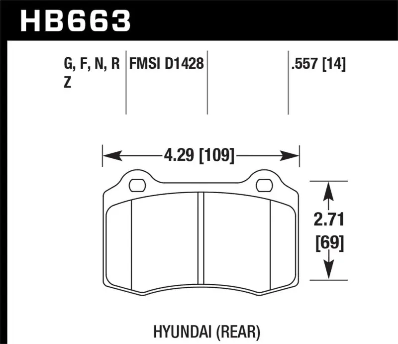Hawk 10 Hyundai Genesis Coupe (Track w/ Brembo Breaks) HPS Street 14mm Rear Brake Pads Exclusive Offer