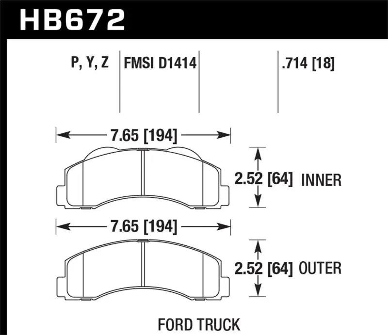 Hawk 10-14 Ford F-150 Front Super Duty Brake Pads Brand New