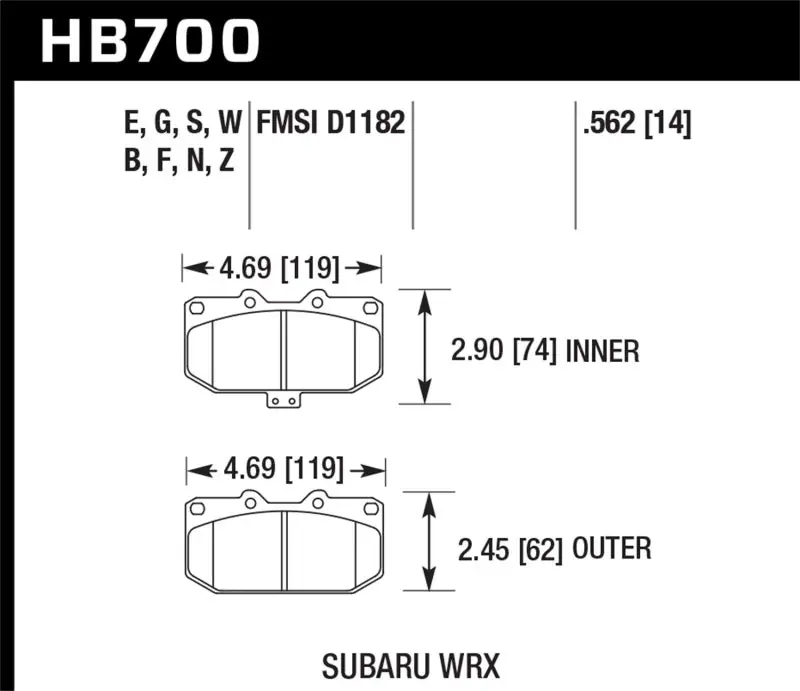 Hawk 06-07 Subaru Impreza WRX DTC-30 Front Race Brake Pads Reduced Price