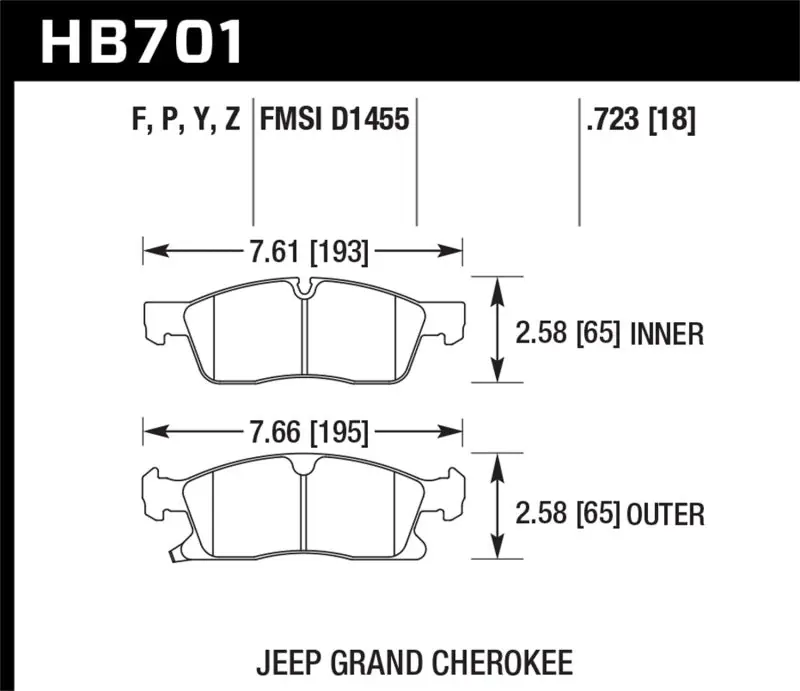 Hawk 11-12 Dodge Durango / 11-12 Jeep Grand Cherokee LTS Front Street Brake Pads Trusted Brand