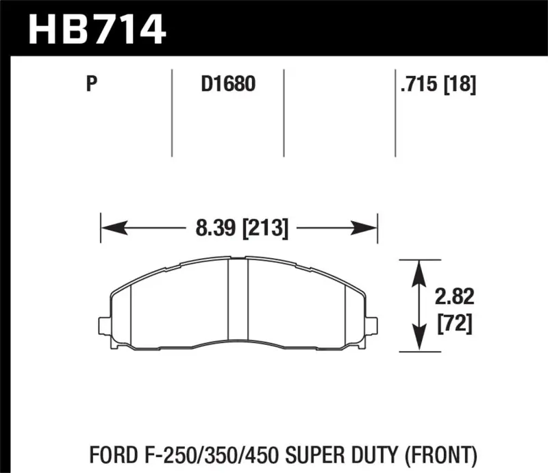 Hawk 2015 Ford F-250/350/450 Super Duty Front Brake Pads Express Delivery