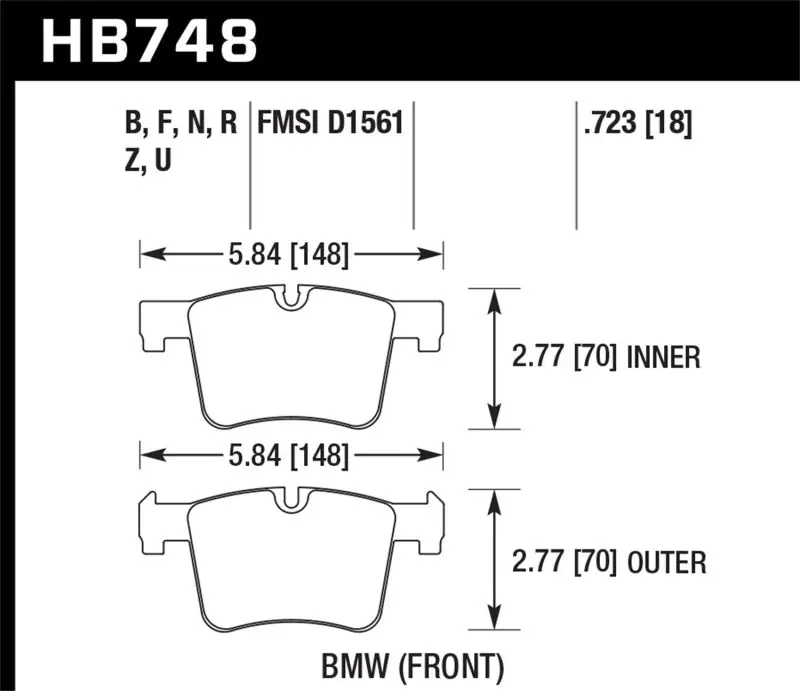 Hawk 13-14 BMW 328i/328i xDrive / 2014 428i/428i xDrive HPS 5.0 Front Brake Pads Worldwide Shipping