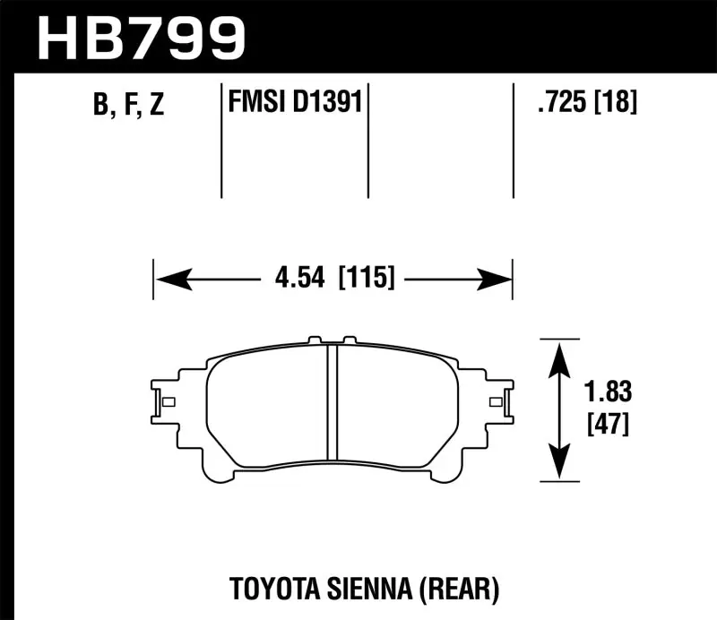 Hawk 14-16 Toyota Highlander Performance Ceramic Street Rear Brake Pads New Arrival