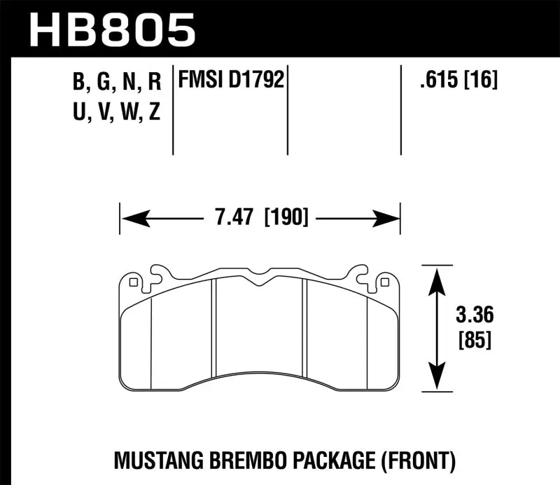 Hawk 15-17 Ford Mustang Brembo Package HPS 5.0 Front Brake Pads Same Day Shipping