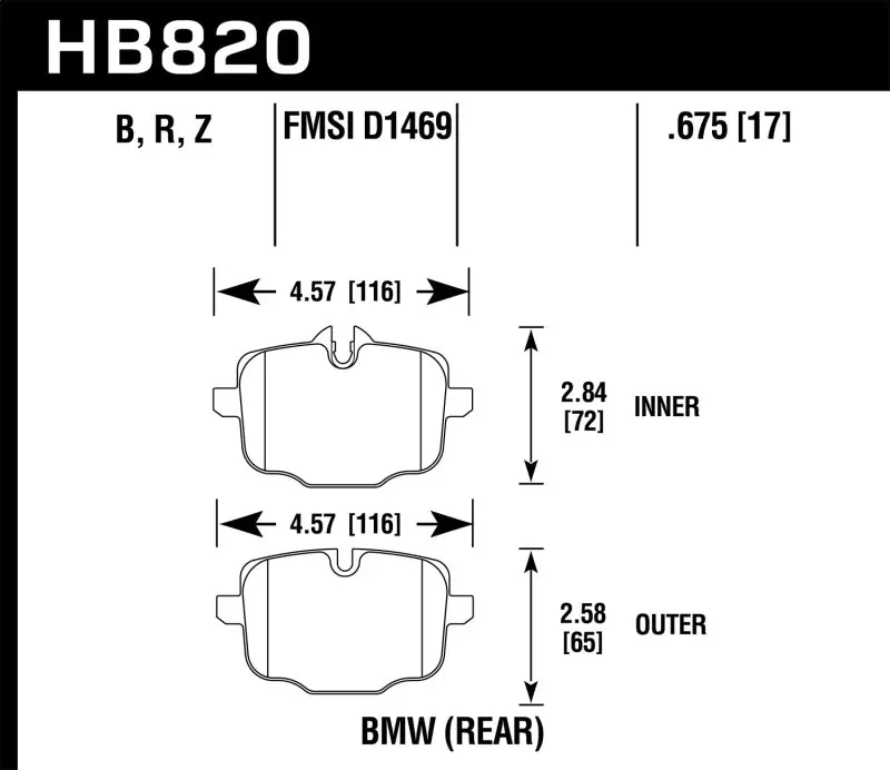 Hawk 12-17 BMW M6 / 14-17 BMW M6 Gran Coupe / 13-16 BMW M5 Performance Ceramic Rear Brake Pads Get Yours