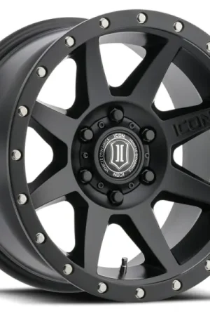 ICON Rebound 17x8.5 6x5.5 0mm Offset 4.75in BS 106.1mm Bore Satin Black Wheel Exclusive
