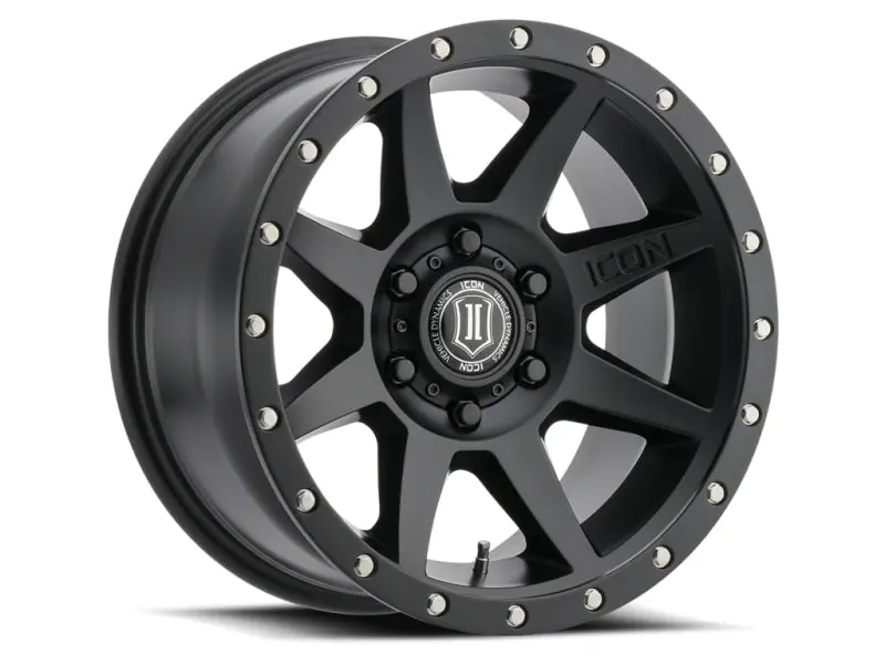 ICON Rebound 17x8.5 6x5.5 0mm Offset 4.75in BS 106.1mm Bore Satin Black Wheel Exclusive